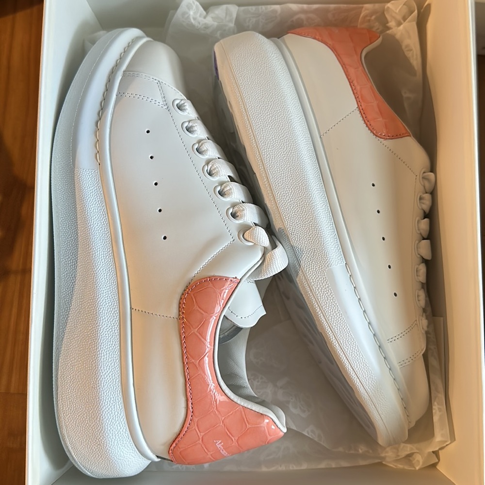 McQueen size 40.5 NWB WHITE PINK